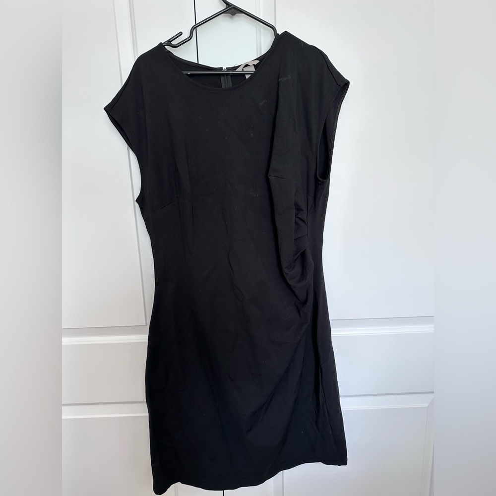 Black H&M capped sleeve work dress